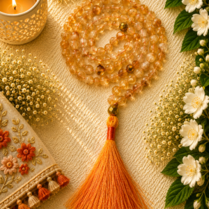 Natural Citrine Jap Mala 108+1 Beads | Meditation Prayer Beads