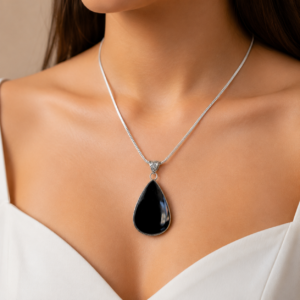Natural Black Agate Pendant