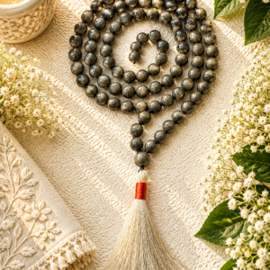 Natural Pyrite Jap Mala 108+1 Beads Meditation Prayer Beads