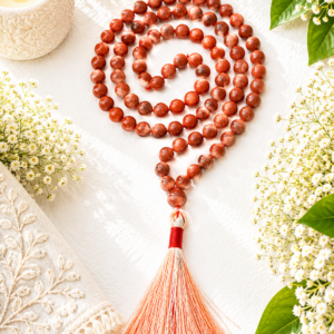 Red Jasper Jap Mala 108+1 Natural Gemstone Meditation Prayer Beads