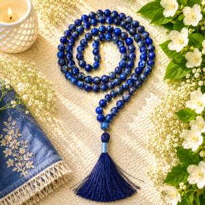 Natural Lapis Lazuli Jap Mala 108+1 Beads | Meditation Prayer Beads