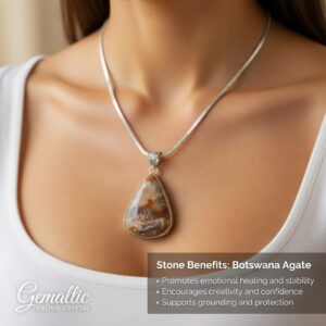 Natural Botswana Agate Pendant
