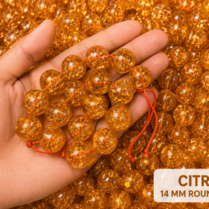 Natural Citrine Loose Beads - 14mm