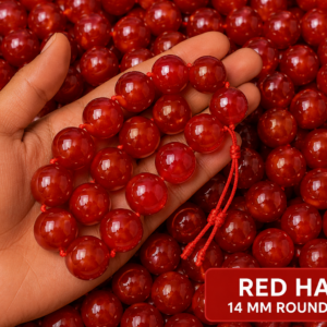 Natural Red Hakik Loose Beads - 14mm