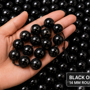 Natural Black Onyx Loose Beads - 14mm