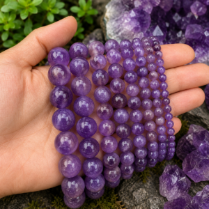 Natural Amethyst Loose Beads Genuine Purple Gemstone Beads for Jewelry Making