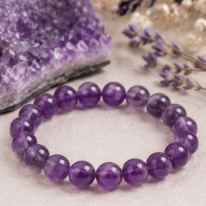 Natural Amethyst Crystal Bracelet | 8mm Healing Gemstone Beads | Protection & Spiritual Growth