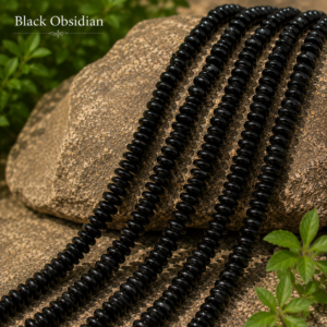 Natural Black Agate Chips Beads Bracelet