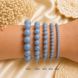 Natural Angelite Bracelet | Spiritual Awareness Crystal Bracelet