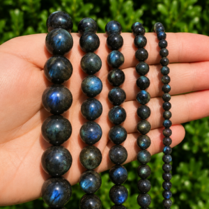 Natural Black Labradorite Loose Beads for Jewelry Making | DIYSM