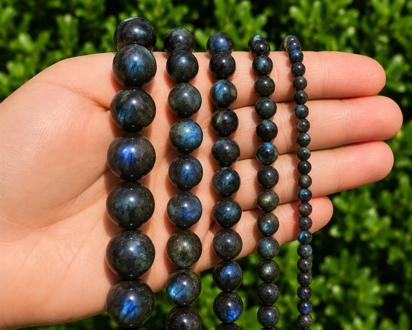 Natural Black Labradorite Loose Beads for Jewelry Making | DIYSM