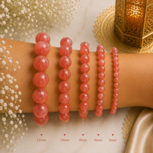 Natural Cherry Quartz Bracelet | Positivity Crystal Bracelet