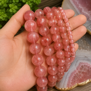 Natural Cherry Quartz Loose Beads Genuine Gemstone Beads for Jewelry Making