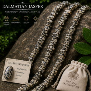 Natural Dalmatian Jasper Chips Beads Bracelet