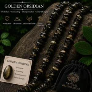 Natural Golden Obsidian Chips Beads Bracelet