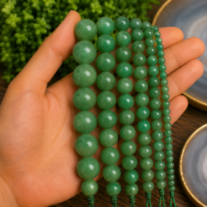 Natural Green Aventurine Loose Beads Genuine Gemstone Beads for Jewelry Making