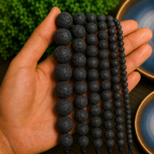 Natural Lava Stone Loose Beads – Genuine Volcanic Gemstone Beads | DIYSM