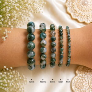 Natural Moss Agate Bracelet | Abundance Crystal Bracelet
