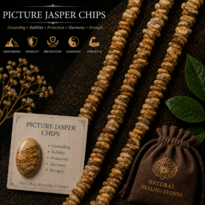 Natural Picture Jasper Chips Beads Bracelet