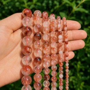 Natural Red Hematoid Quartz Loose Beads – Genuine Gemstone Beads | DIYSM
