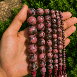 Natural Rhodonite Loose Beads – Genuine Gemstone Beads for Jewelry Making | DIYSM