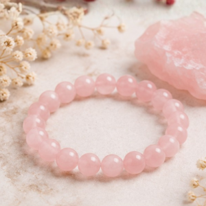 Natural Rose Quartz Bracelet 8mm Round Pink Gemstone Beads Stretch Bracelet