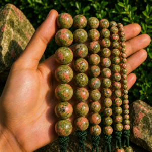 Natural Unakite Loose Beads – Genuine Gemstone Beads for Jewelry Making | DIYSM
