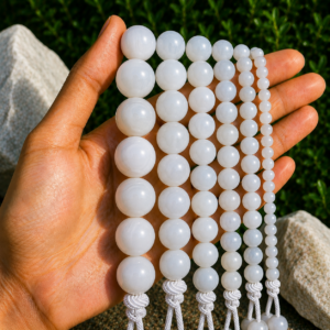 Natural White Agate Loose Beads for Jewelry Making | DIYSM