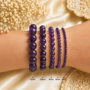 Natural Amethyst Crystal Bracelet – Healing Gemstone Beads | DIYSM