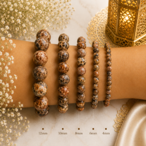 Natural Leopard Skin Jasper Bracelet | Strength Crystal Bracelet