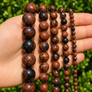 Natural Mahogany Obsidian Loose Beads – Genuine Gemstone Beads for Jewelry Making | DIYSM