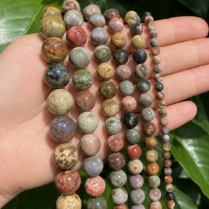 Natural Ocean Jasper Loose Beads – Genuine Gemstone Beads for Jewelry Making | DIYSM