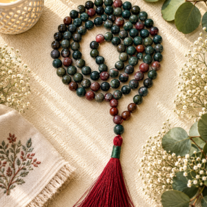 Natural Bloodstone Mala 108+1 Beads Meditation Prayer Beads