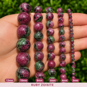 Natural Ruby Zoisite Loose Beads – Genuine Gemstone Beads for Jewelry Making | DIYSM