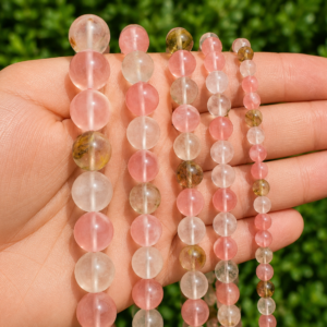 Natural Watermelon Quartz Loose Beads for Jewelry Making | DIYSM
