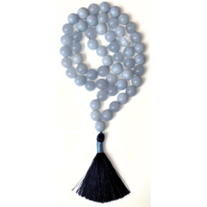 Aquamarine Jap Mala 54+1 Beads 12mm Meditation Prayer Necklace