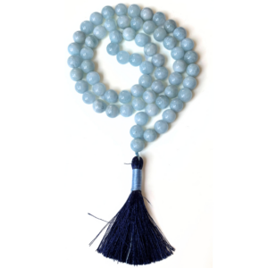 Aquamarine Jap Mala 64+1 Beads 10mm Meditation Prayer Necklace