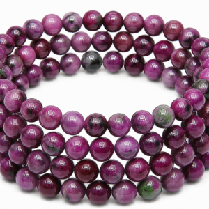 Ruby Zoisite Wrap Bracelet 23 Inch Rubber String Bracelet Cum Necklace