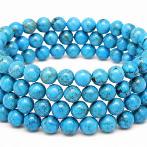 Turquoise Blue Wrap Bracelet 23 Inch Rubber String Bracelet Cum Necklace