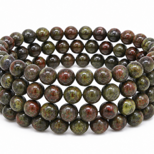 African Bloodstone Wrap Bracelet 23 Inch Rubber String Bracelet Cum Necklace