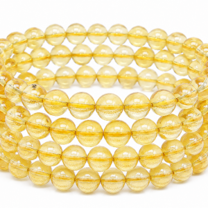 Citrine Wrap Bracelet 23 Inch Rubber String Bracelet Cum Necklace