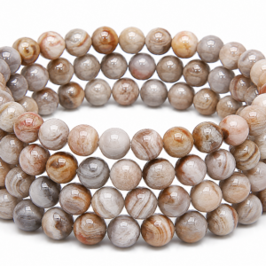 Crazy Lace Agate Wrap Bracelet 23 Inch Rubber String Bracelet Cum Necklace