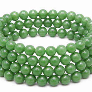 Green Jade Wrap Bracelet 23 Inch Rubber String Bracelet Cum Necklace