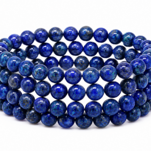 Lapis Lazuli Wrap Bracelet 23 Inch Rubber String Bracelet Cum Necklace