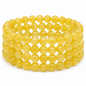 Yellow Jade Wrap Bracelet 23 Inch Rubber String Bracelet Cum Necklace