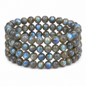 Black Labradorite Wrap Bracelet 23 Inch Rubber String Bracelet Cum Necklace