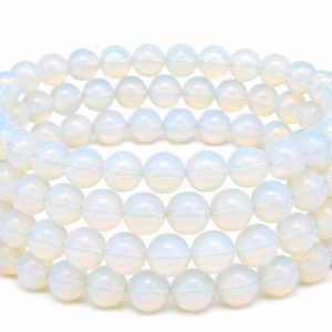 Opalite Wrap Bracelet 23 Inch Rubber String Bracelet Cum Necklace