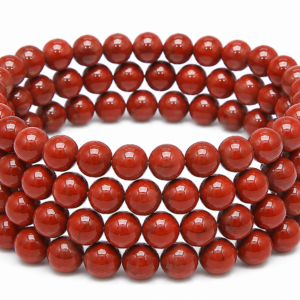 Red Jasper Wrap Bracelet 23 Inch Rubber String Bracelet Cum Necklace