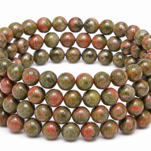 Unakite Wrap Bracelet 23 Inch Rubber String Bracelet Cum Necklace