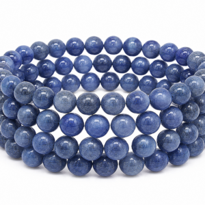 Blue Aventurine Wrap Bracelet 23 Inch Rubber String Bracelet Cum Necklace